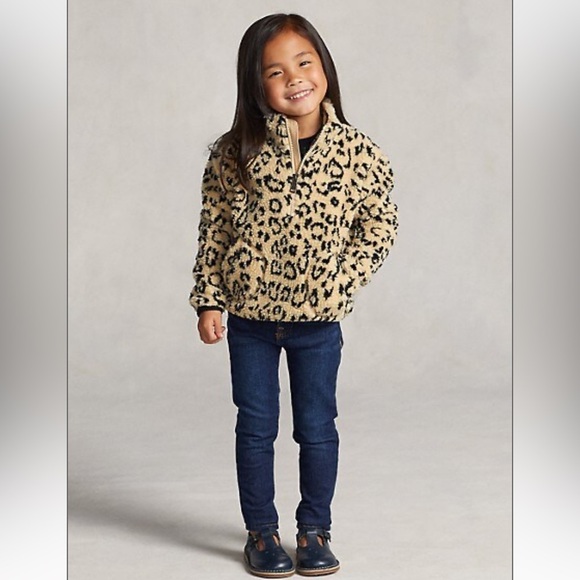 Polo Ralph Lauren Little Girl's & Girl's Leopard-Print Faux-Shearling Pullover - Picture 2 of 6